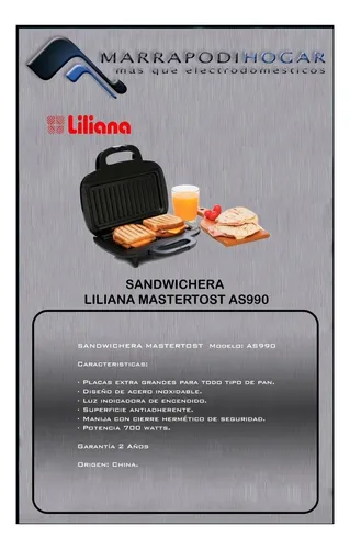 Sandwichera liliana mastertost as990 new arrivals