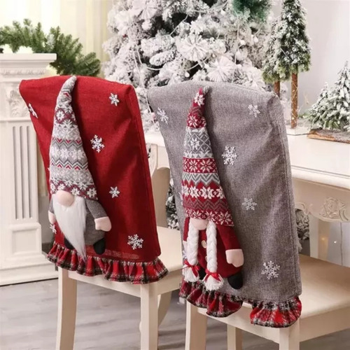 Funda Navideña For Silla De 2 Piezas Con Figura De Gnome