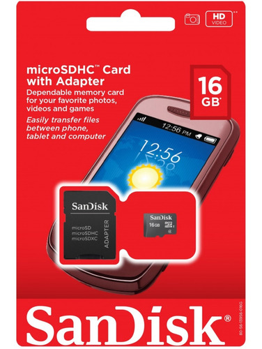 Micro Sdhc Card Con Adaptador De 16 Gb