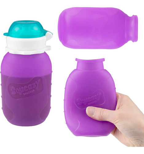 Bolsa De Silicona Reutilizable Squeasy Snacker 6 Oz Púrpura