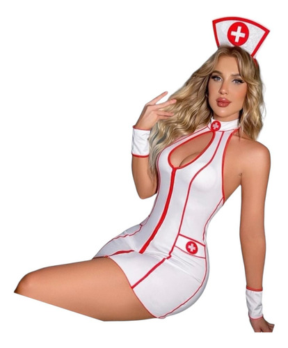 Conjunto De Disfraz De Enfermera Cosplay De Halloween