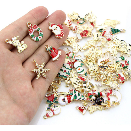 100 Piezas De Colgantes De Navidad Con Bonita Campana Y,