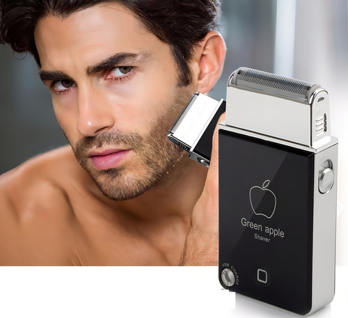 Barbeador Elétrico Green Apple - Formato Celular - 1 Cabeça Cor Preto