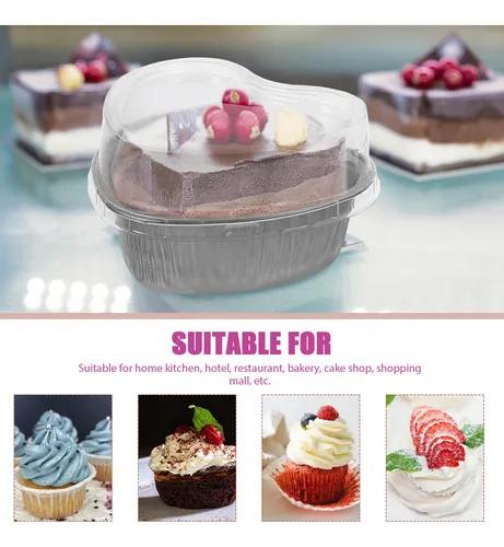 Flan Pan, Caja De Papel De Aluminio En Forma De Corazón, 10