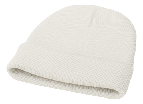 Gorro De Lana Tejido Liso Beanie Unisex Invierno Moda Import Blanco Adulto