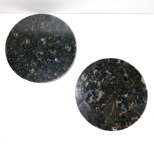 Circulo Granito Negro Y Amarillo 11,5cm (canto Sin Pulir) (Usado)