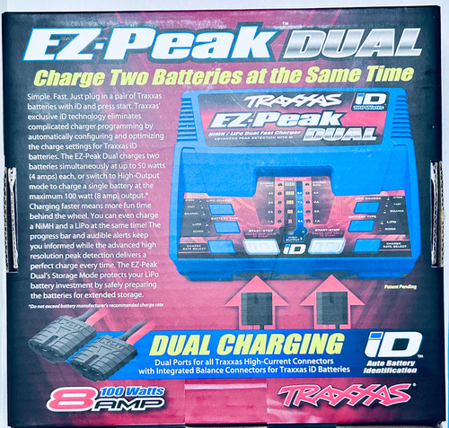 Cargador Traxxas Ez-peak Dual 100 Watts 8 Amp Con Id Battery