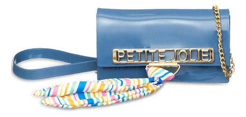 Bolsa Pequena Long Wallet Lenço Azul Pj10183 Petite Jolie