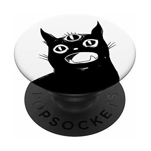 Gato Negro Con Tercer Ojo Gótico Espeluznante Lindo Ws6t6