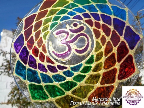 Mandala Om Multicolor 20cm Colores De Los 7 Chakras