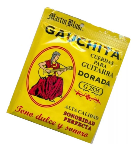 Encordado Martin Blust Gauchita Guitarra Dorada G 2535