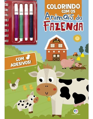 Colorindo Com Os Animais Da Fazenda: Com Adesivos, De Cultural, Ciranda. Colorindo Com Canetinhas, Vol. 1. Editorial Ciranda Cultural, Tapa Mole, Edición 1 En Português, 2023