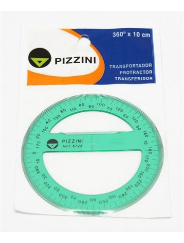 Transportador Pizzini 360° Verde Tecnico X 10cm 