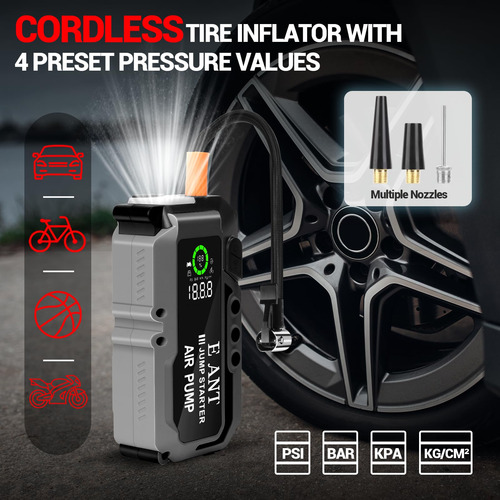 Arrancador De Coche Con Compresor 4000 A 12 V Y Usb Qc3.0