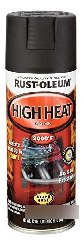 12 Oz Flat Black High Calor Automotive Spray Pintura Set 6