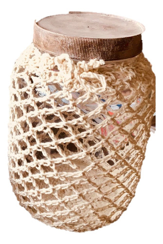 Frasco Grande 23cm Con Funda Crochet Y Tapa De Regalo