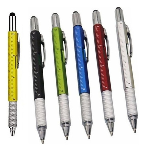 2 Piezas Pluma Multiherramienta Touch Multifunciones 6 En 1