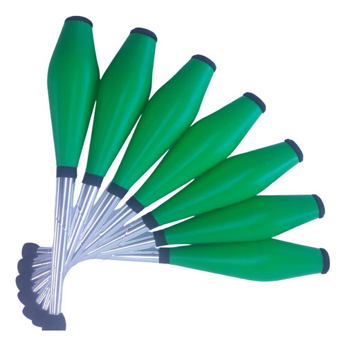 Jogo 7 Clavas Pirouette - Newronio Malabares Pro Cor Verde Fluor