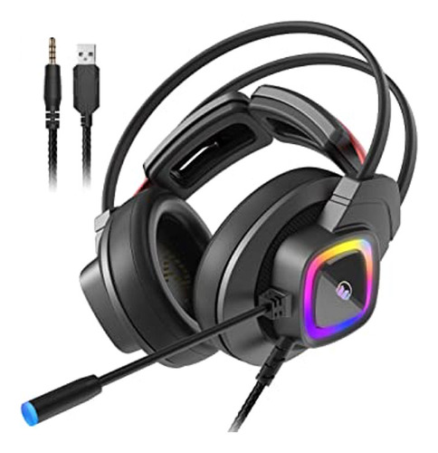 Audifonos Gamer Monster Mission Bot Rgb Pc Ps4 Xbox Negro