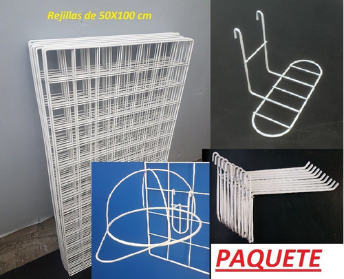 Paquete -2 Rejas 50x100cm-8 Ganchos-4 Zapatera-8 Portagorra