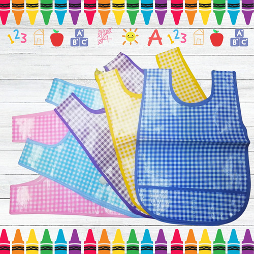 5 Batas Kínder Plastificada Mandil Protector Preescolar