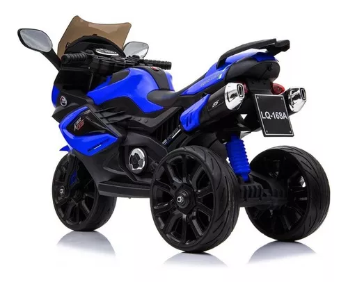 Mini Moto Elétrica Infantil Triciclo Motorizado Criança Cor Azul-marinho