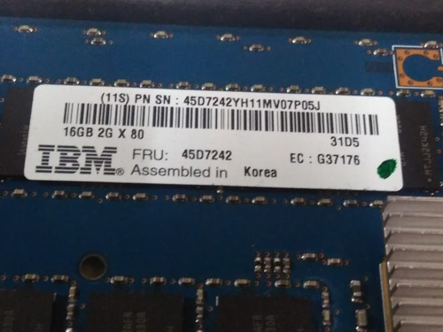 Imagem 5 de 5 de Memória Ibm 41t8254 / 45d7242 / 16gb 2gx80 Ddr3 Pc3-8500