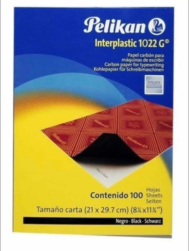 Papel Carbón Pelikan Interplastic 1022g Carta C/100 Hojas