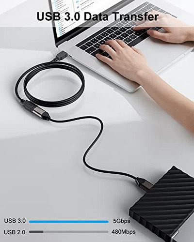 Cable De Extensión Usb 3.0 De 3 Pies, Extensor Usb Compatibl