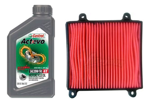 Kit Aceite Castrol + Filtro Aire Xr 125 150 L Honda El Tala