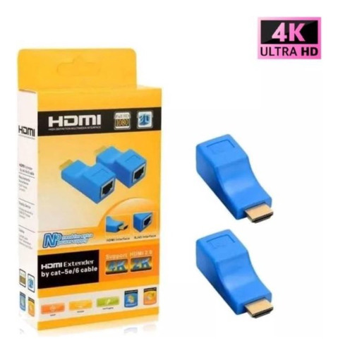 Extensor Hdtv A Ethernet Rj45 Cat5-e/6, 1080p, Hasta 30 Mts