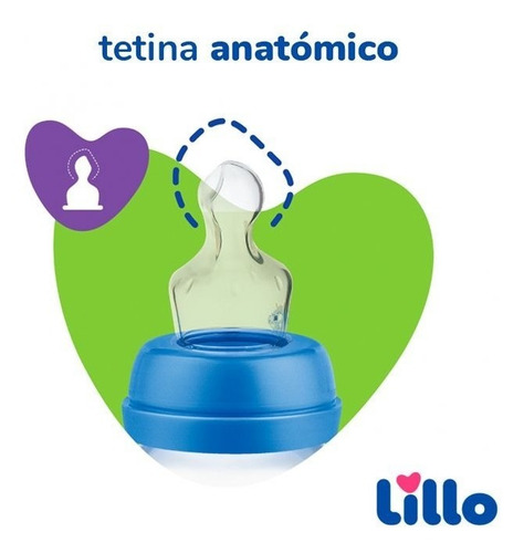 Mamadera Tetina Anatomica Lillo Magia 240ml +6 Meses Color Azul