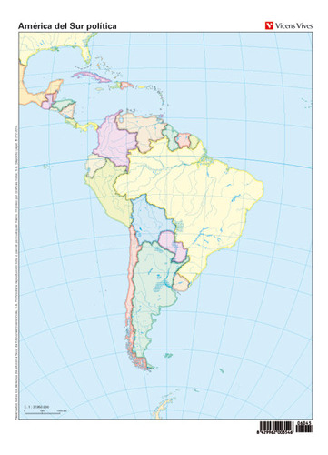 Mapa Mudo America Sur Politico Color Vic (libro Original)