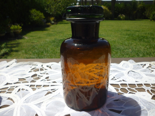 Lote 3 Frascos Farmacia Antiguo 11-14cm Tapa Baquelita Lleno