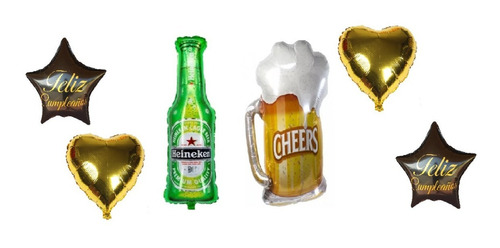 Combo 6 Globos Cerveza Chop (ver Descripcion)