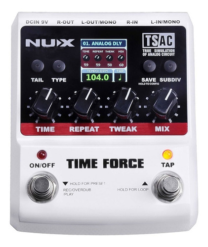 Pedal  Nux Time Force Delay Guitarra Electrica Multi Cu