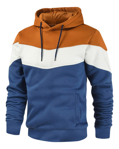 Jaqueta Masculina De Cor Sólida, Manga Comprida, Com Capuz,