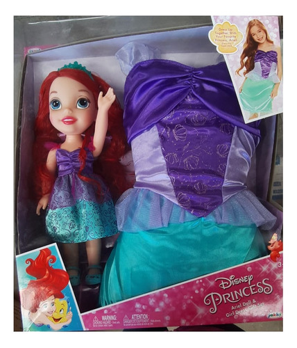 Muñeca Princesa Sirenita Incluye Vestido Para Niña