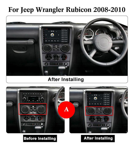 Pantalla Android 9 Pulgadas Car Play Rubicon 4 Puertas 08-10