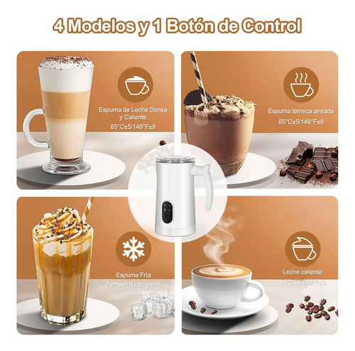 Espumador De Leche Eléctrico 4 En 1, 350ml Vaporizador Leche
