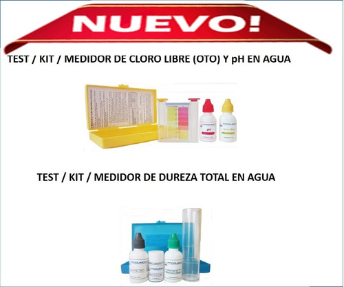 Test Kits Analizador De Agua (dureza, Cloro Oto Y Ph)