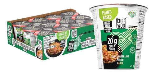 Chef Woo Spicy Tequila Lime Ramen Noodles C/proteina (12 Pz)