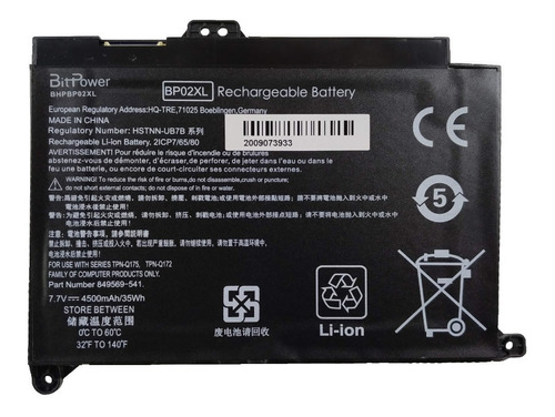 Battery Bitpower P/ Hp Pavilion 15-au004tx 15-au005tu Bp02xl