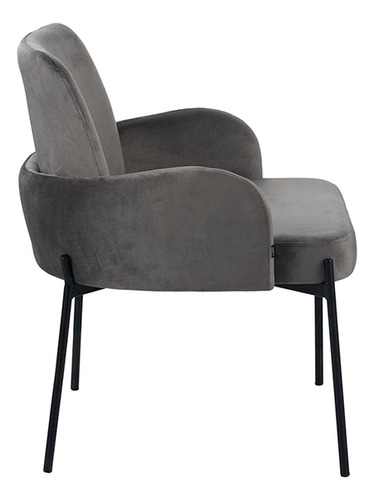 Silla Sillon Roma Base Black Importado Pana Negro Gris Claro