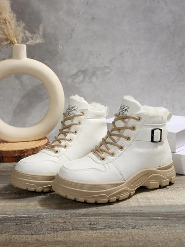Botas De Nieve Cálidas Con Forro Polar Para Mujer De Talla G