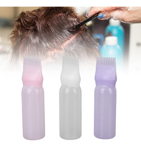 Botella De Peine Hair Root, 3 Unidades, Aplicador De Tinte P