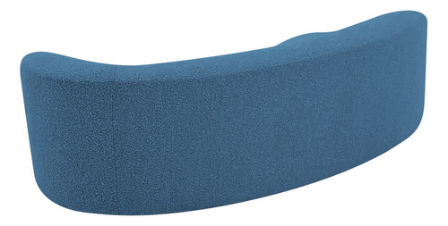 Divã Recamier Orgânico Tokyo 200cm Lado Esquerdo Linho Cor Azul royal