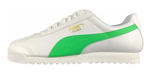 Imagen 1 de 6 de Tenis Puma Roma Hombre Blanco-verde 369571-02 Look Trendy