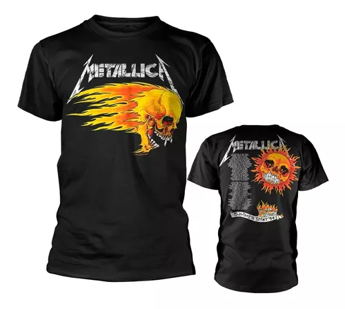 Metallica Flaming Skull Tour T Shirt Official Merch Env O Gratis