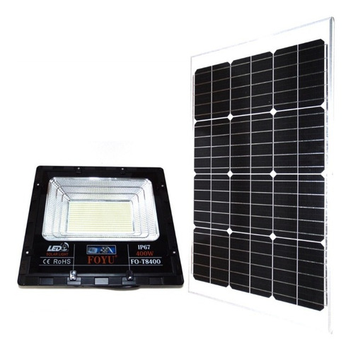 Reflector Solar Led 400w C/panel Solar Ip65 12 Horas Duracio
